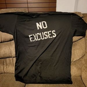 No excuses silkscreen Gildan 50/50 black shirt